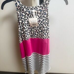 Leopard and Striped Pink Dress